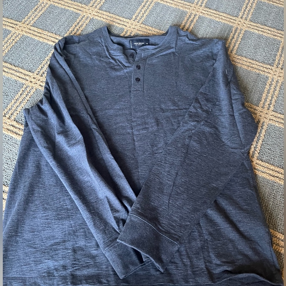 Lucky Brand Long Sleeve Tees in Rich Blue Shades